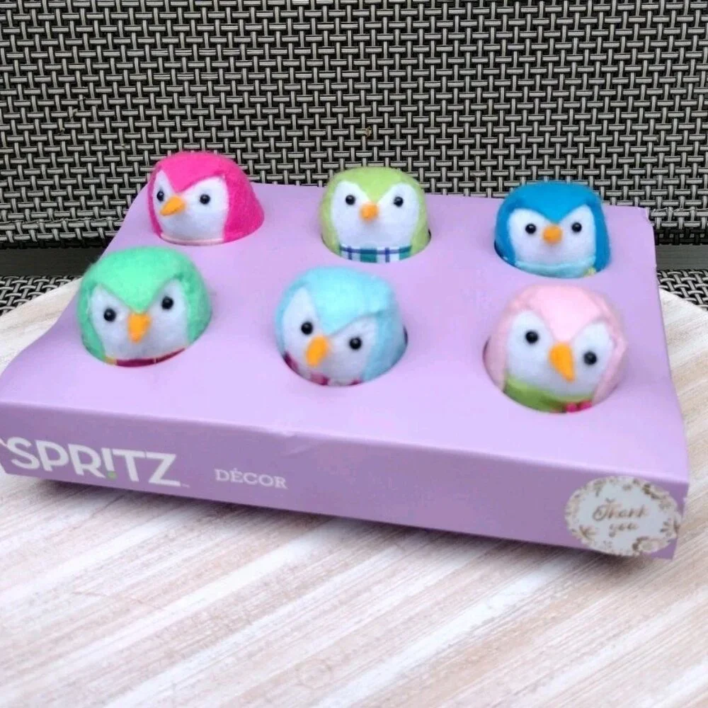 2025 Target Spritz EASTER Spring Featherly Friends 6 pc Fabric Easter Egg Carton
